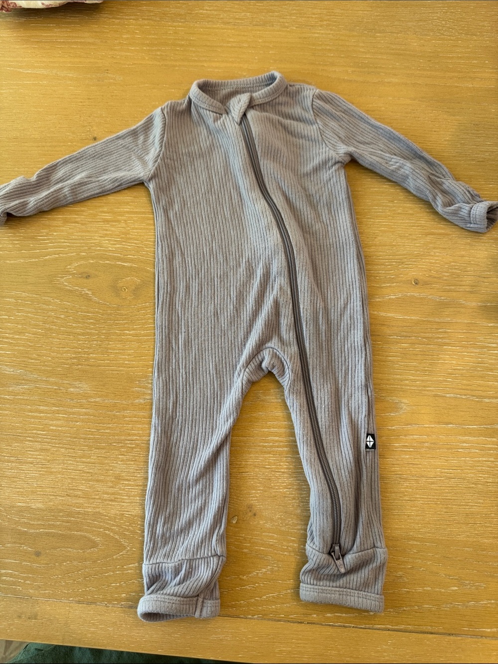 Kyte BABY Gray Ribbed Zippered One-Piece